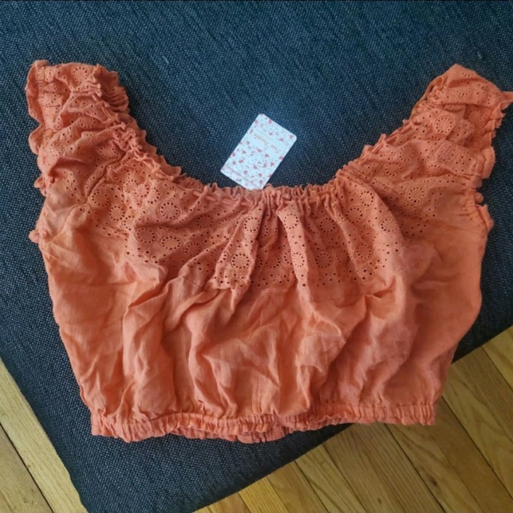 BNWT FREE PEOPLE TANGERINE CROP TOP - Picture 2 of 2